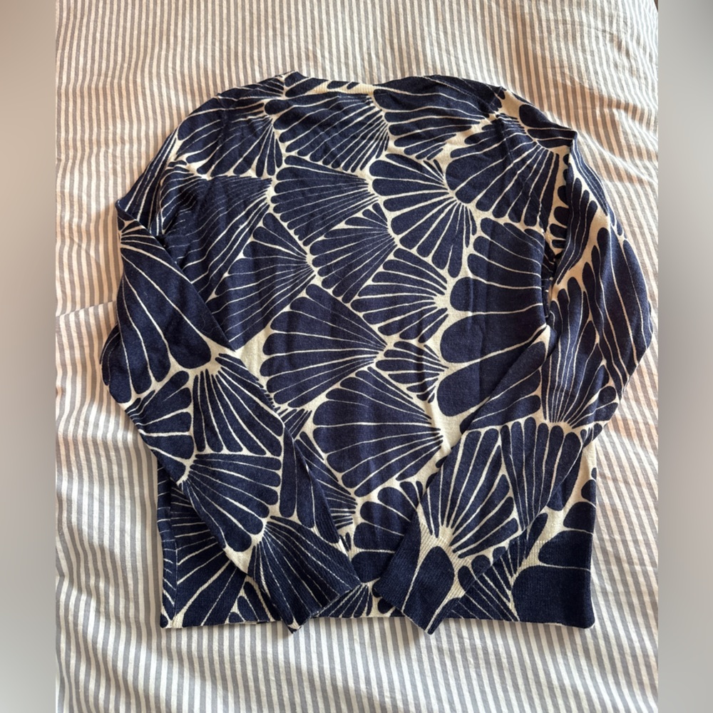 J. Crew Navy and Cream Patterned Knit - Picture 2 of 3